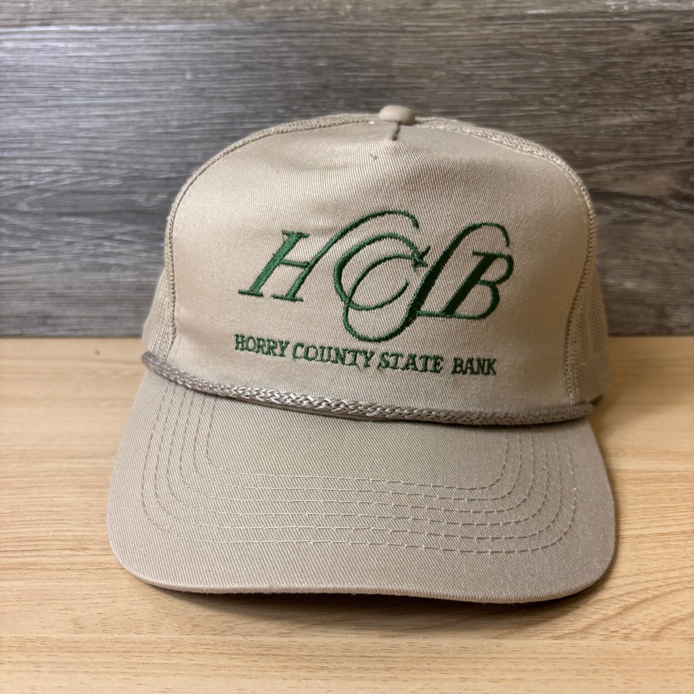 Vintage Horry County Hat Cap‎ Snapback Brown Trucker South Carolina State Bank